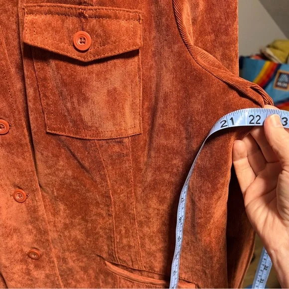 NWOT rusty orange corduroy shacket, Croft & Barrow size XL - Picture 10 of 12